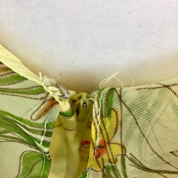 Vintage 60’s Yellow Floral Maxi Dress Southern Bel - Picture 11 of 16